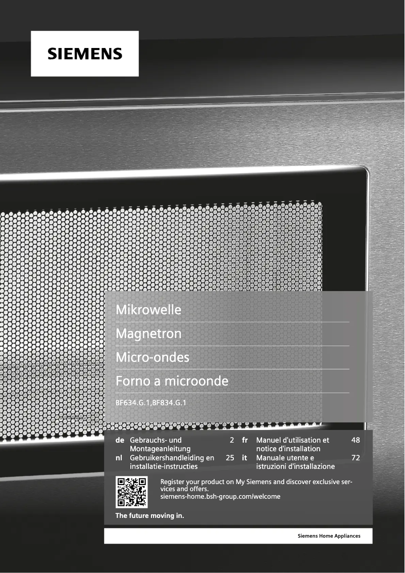 Image de la première page du manuel de l'appareil BF634LGW1