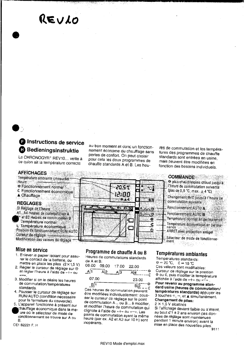 Page 1 de la notice Manuel utilisateur Siemens REV10