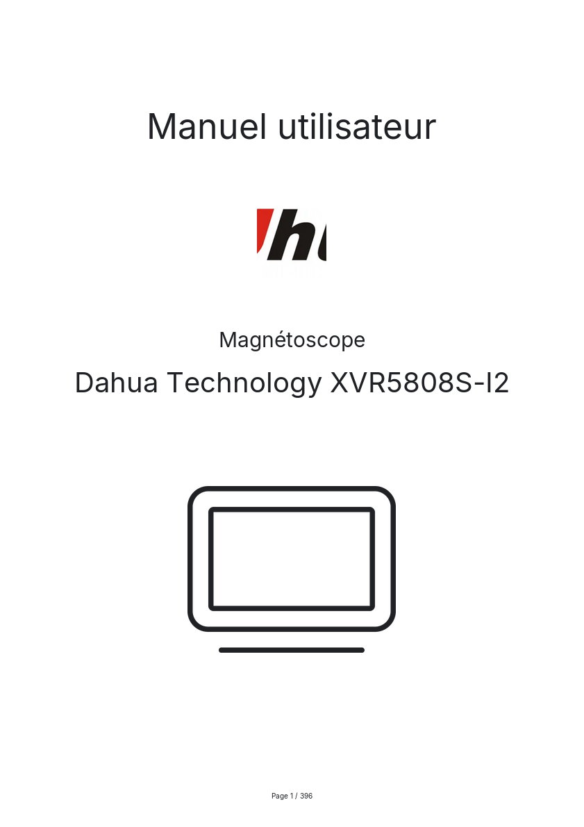 Image de la première page du manuel de l'appareil XVR5808S-I2