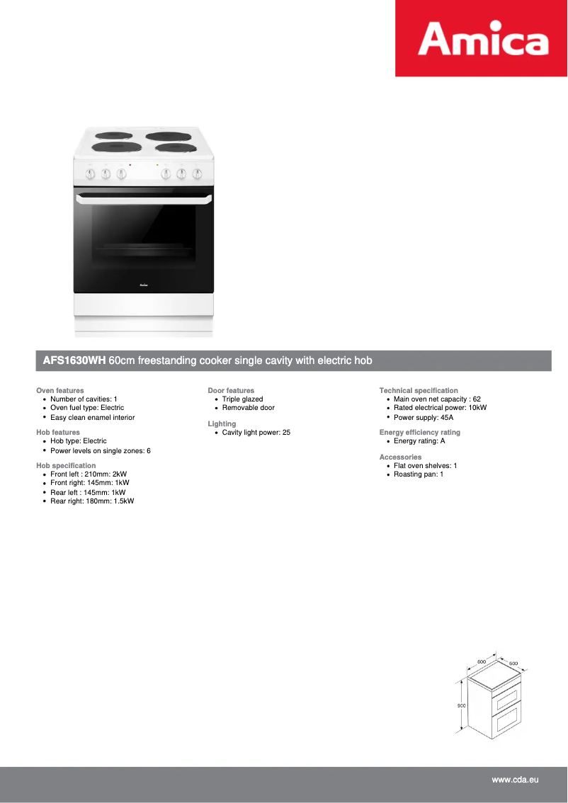 Image de la première page du manuel de l'appareil AFS1630WH