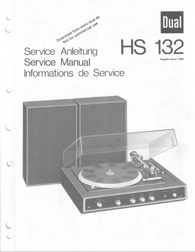 Page n°1 - Manuel utilisateur Dual HS132