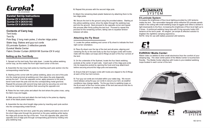 Page n°1 - Manuel utilisateur Eureka Sunrise EX 4