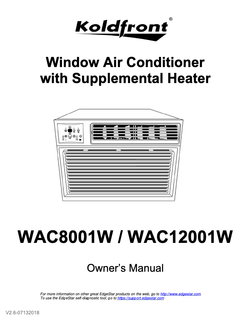 Page n°1 - Guide d'installation Koldfront WAC12001W