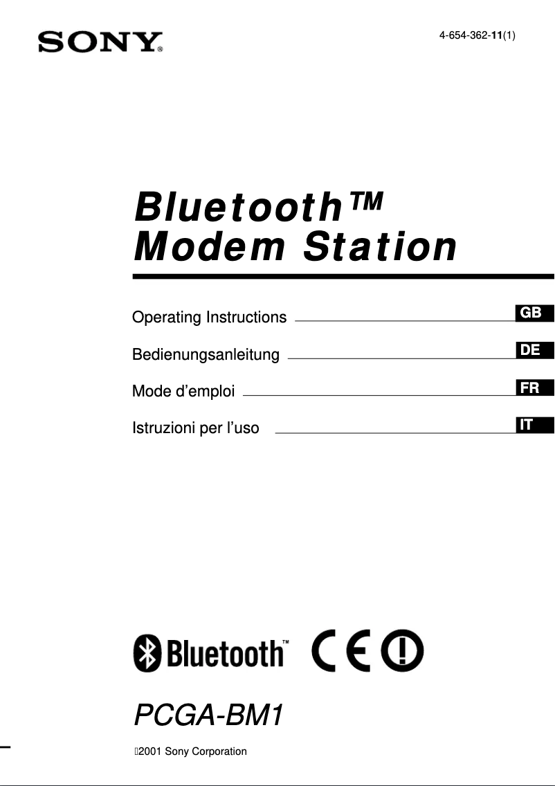 Page n°1 - Manuel utilisateur Sony PCGA-BM1