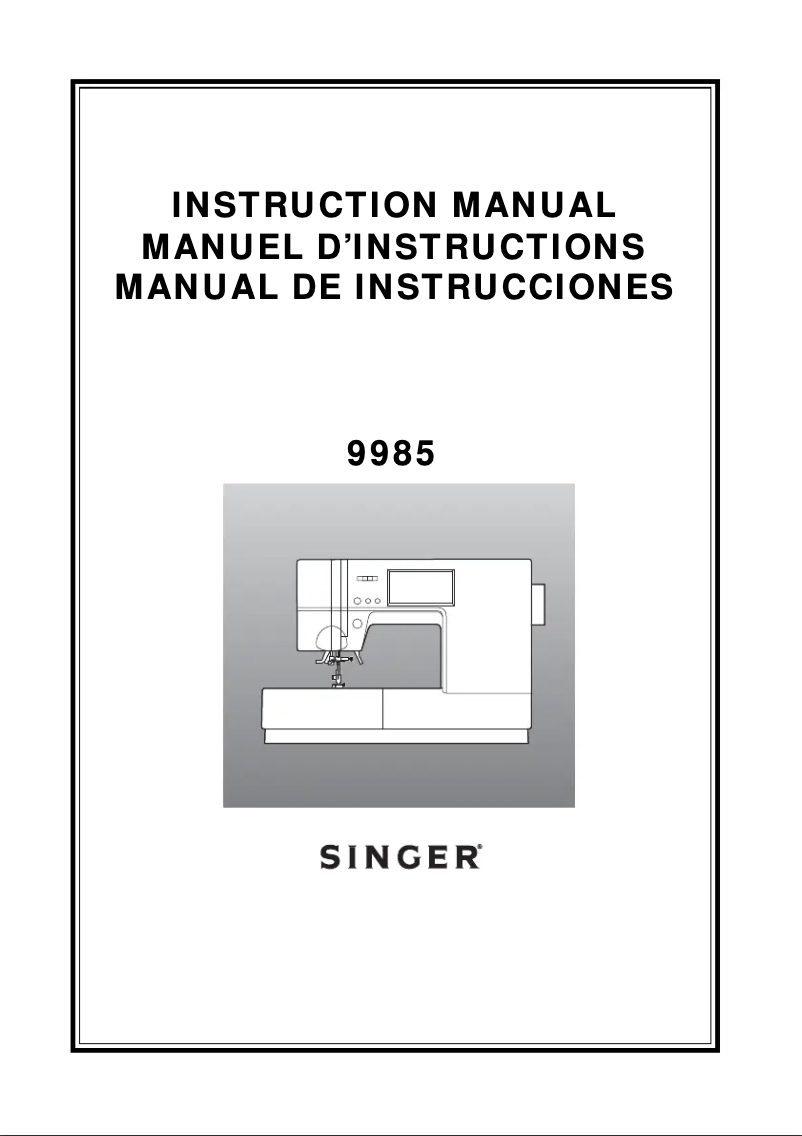 Page n°1 - Manuel utilisateur Singer 9985