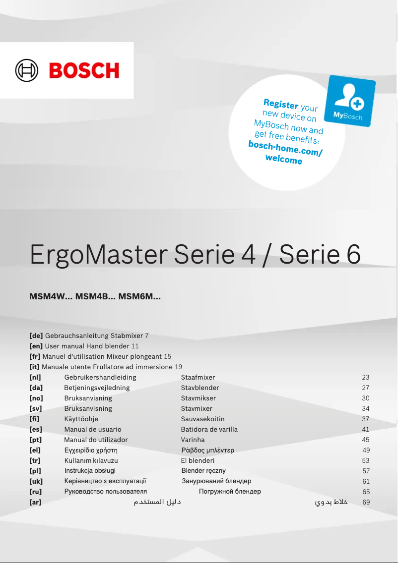 Página 1 del manual Ficha técnica Bosch MSM4B610