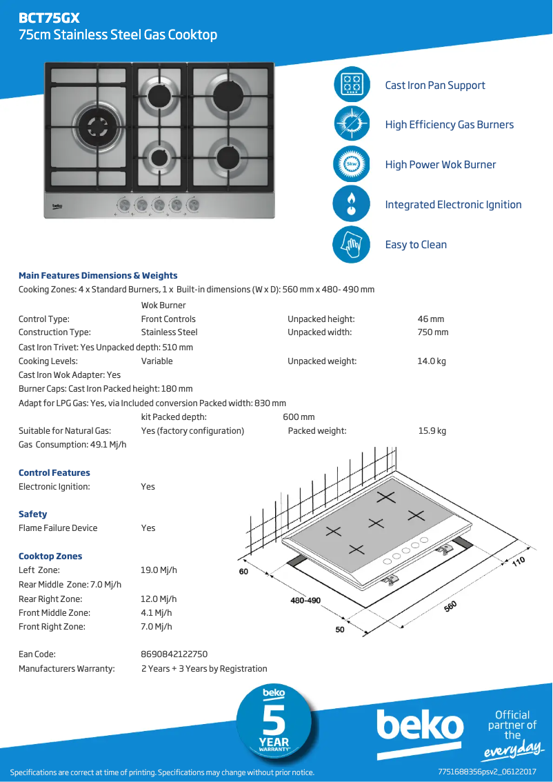 Image de la première page du manuel de l'appareil BCT75GX