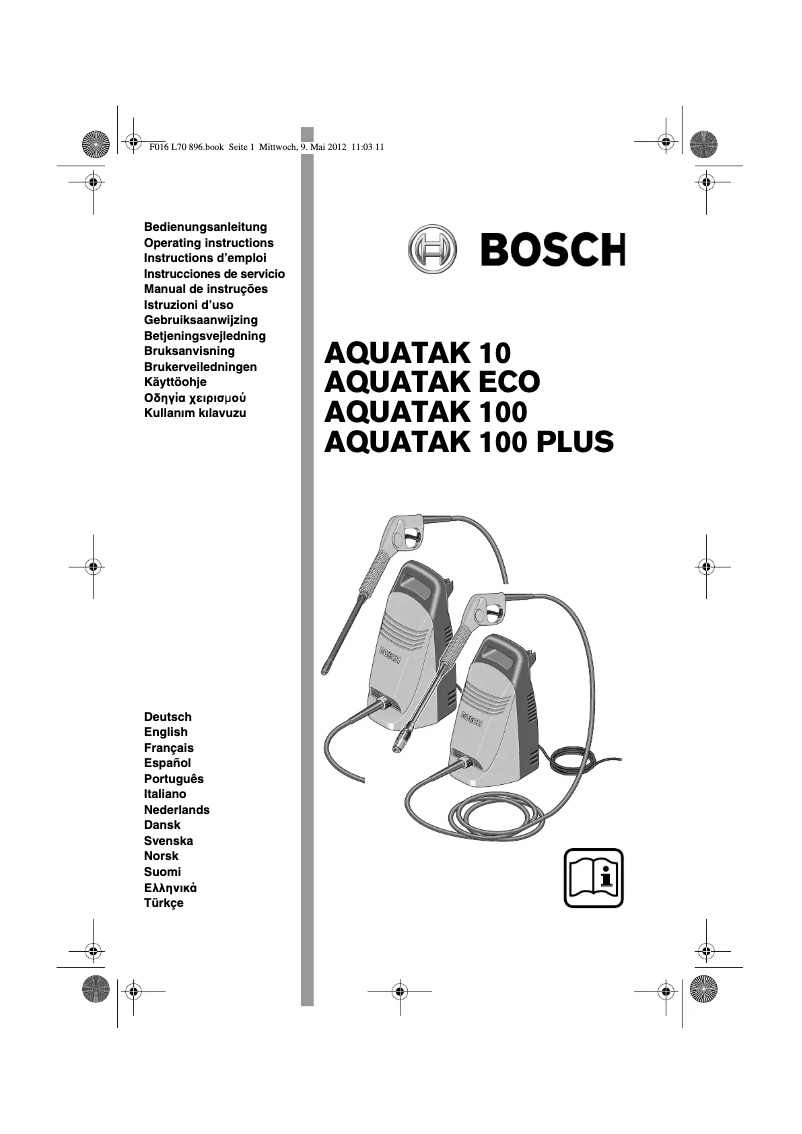 Page n°1 - Manuel utilisateur Bosch Aquatak 10