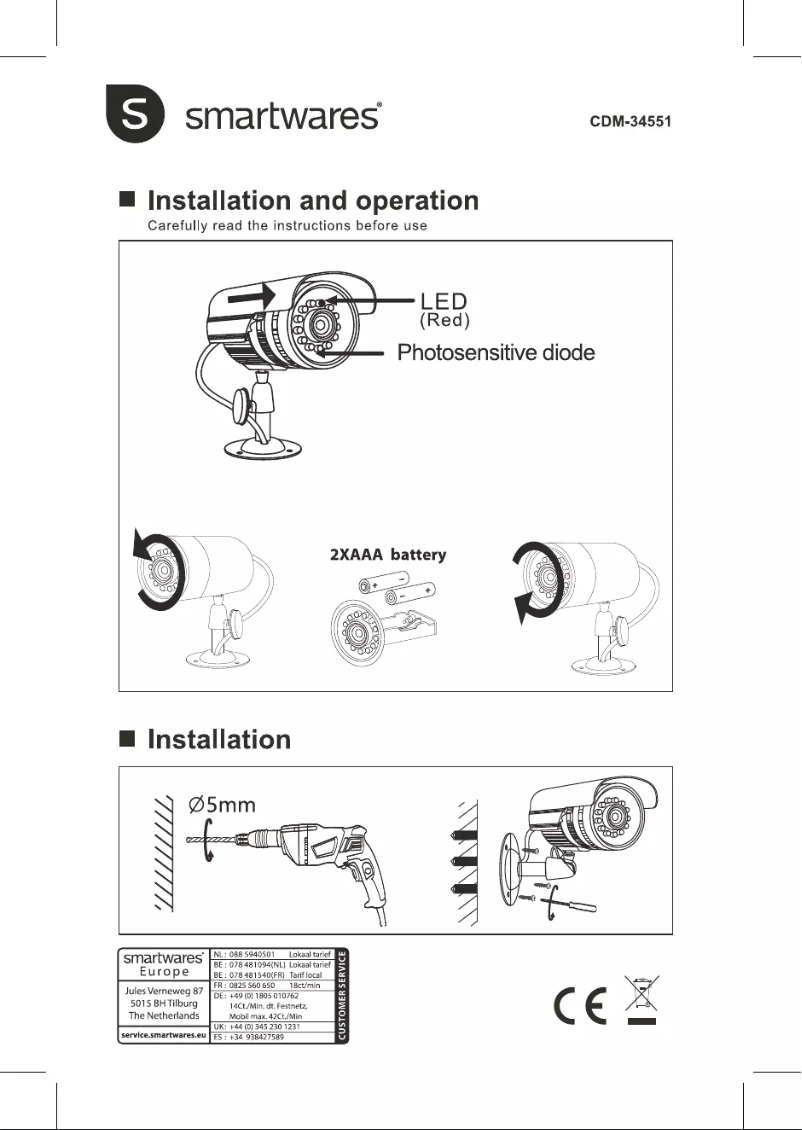 Page 1 de la notice Manuel utilisateur Smartwares CDM-34551