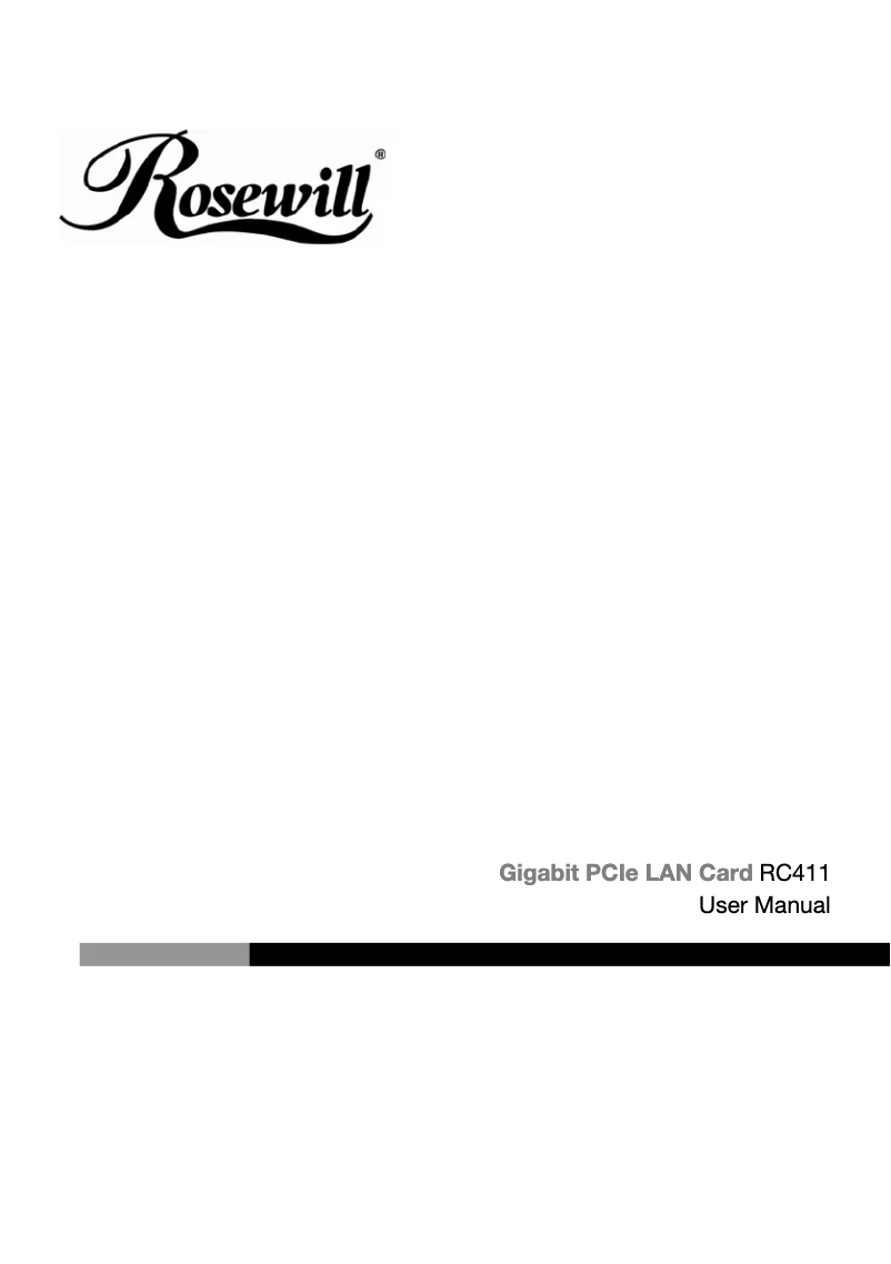 Page 1 de la notice Manuel utilisateur Rosewill RC-411