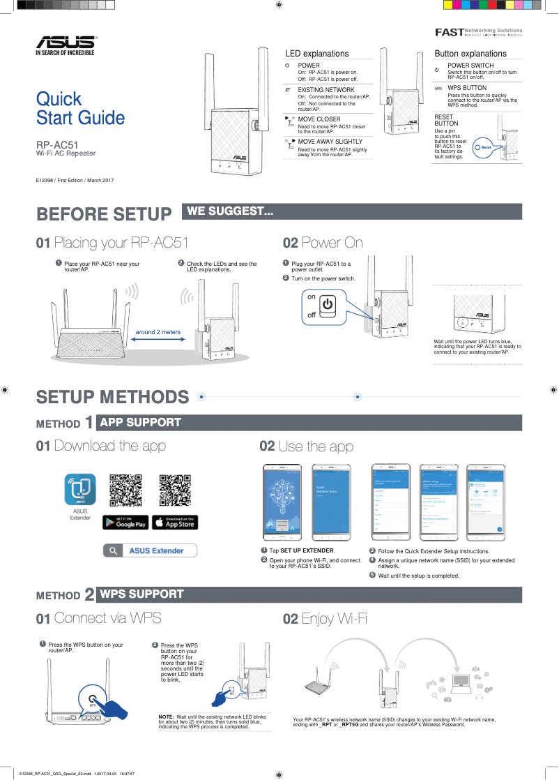 Page 1 de la notice Manuel utilisateur Asus RP-AC51