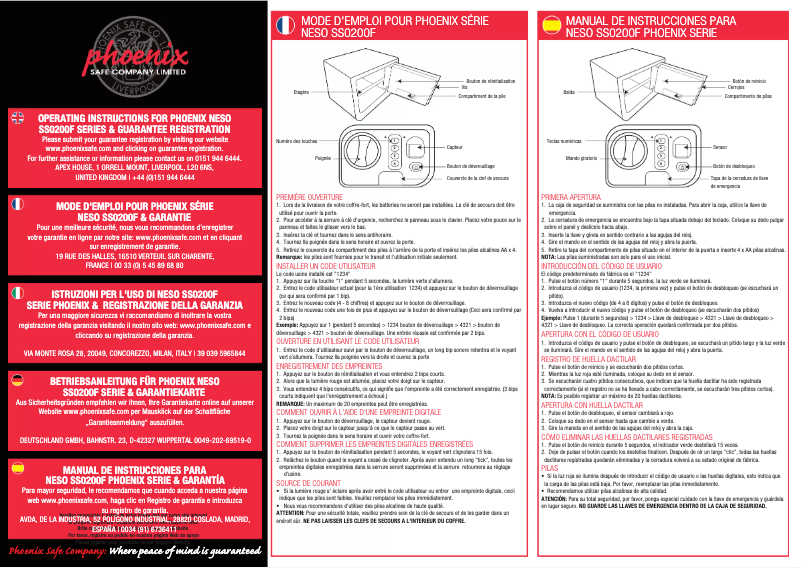 Página 1 del manual Manual de usuario Phoenix SS0203F