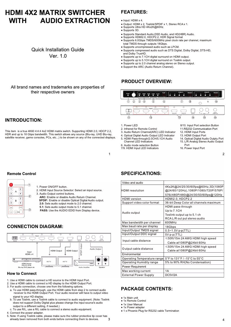 Page 1 de la notice Manuel utilisateur Micro Connect MC-HM-MT402H