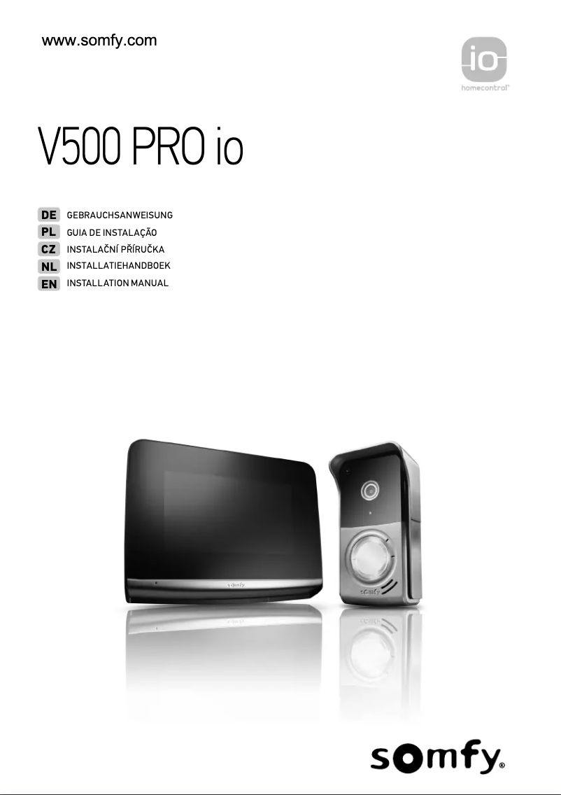 Page 1 de la notice Manuel utilisateur Somfy V500 PRO io