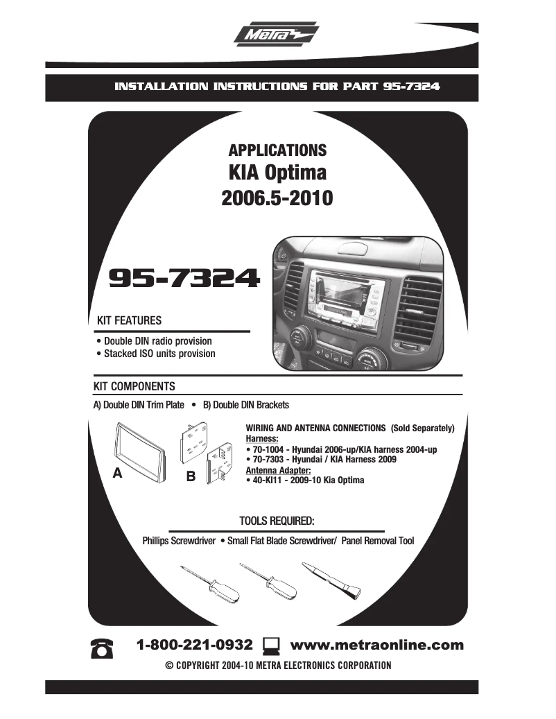 Page 1 of the manual User Manual Metra 95-7324