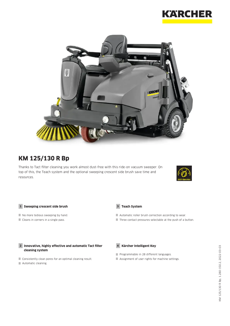 Image de la première page du manuel de l'appareil KM 125/130 R Bp