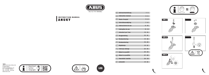 Page 1 de la notice Manuel utilisateur Abus Anuky