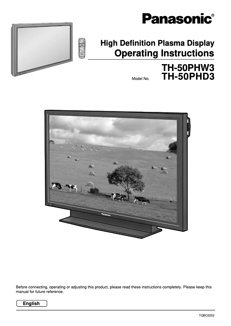 Page 1 de la notice Manuel utilisateur Panasonic TH-50PHD3B