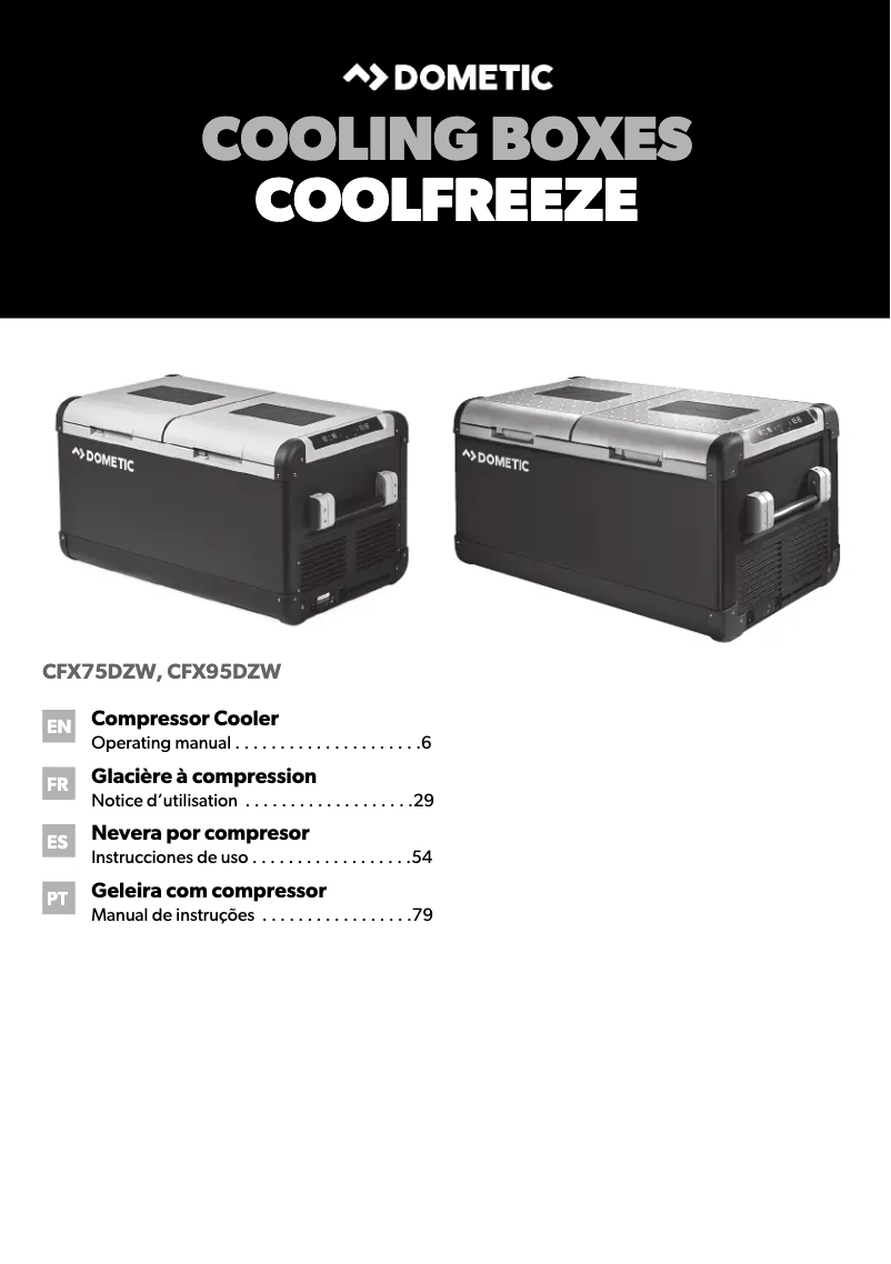 Page 1 de la notice Manuel utilisateur Dometic CoolFreeze CFX 95DZW
