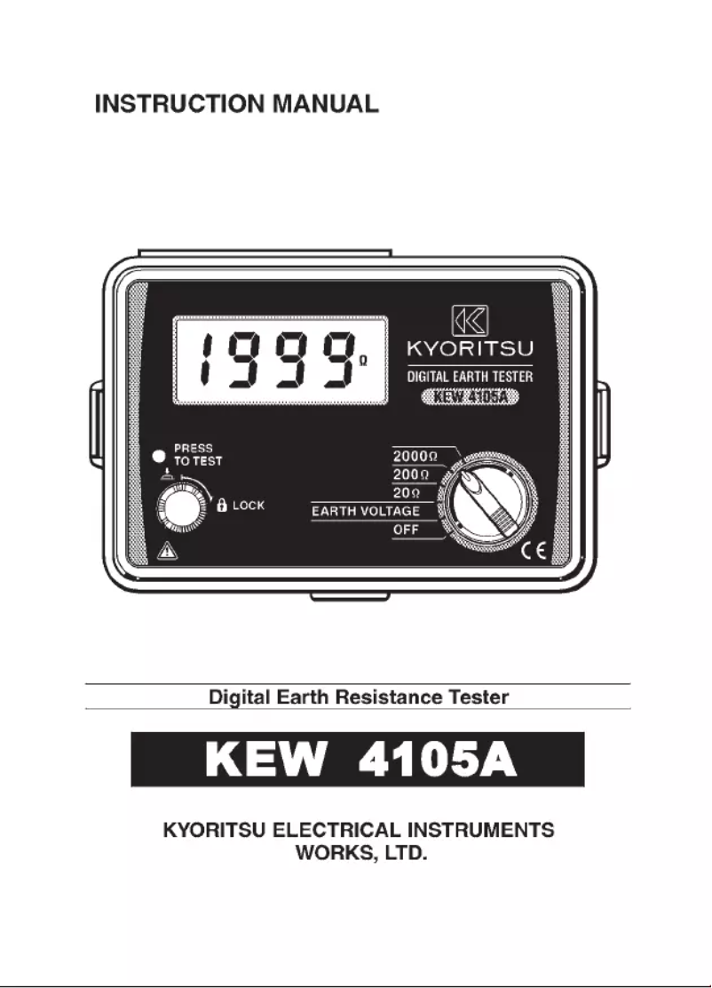 Page 1 de la notice Manuel utilisateur Kyoritsu 4105A