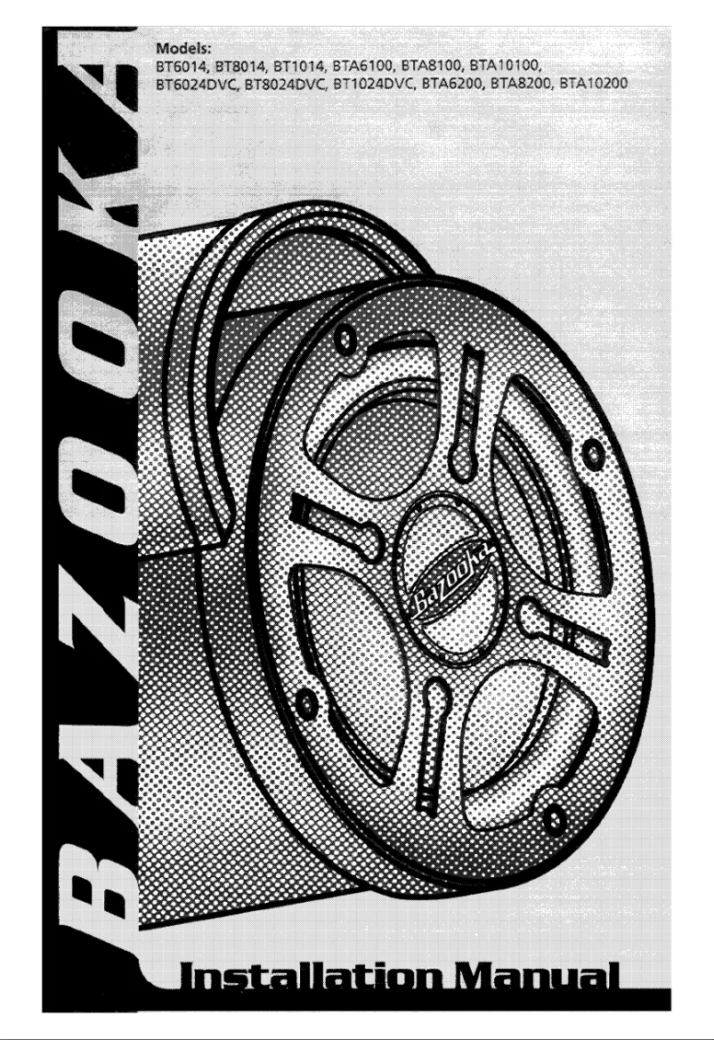 Page n°1 - Manuel utilisateur Bazooka BTA8100