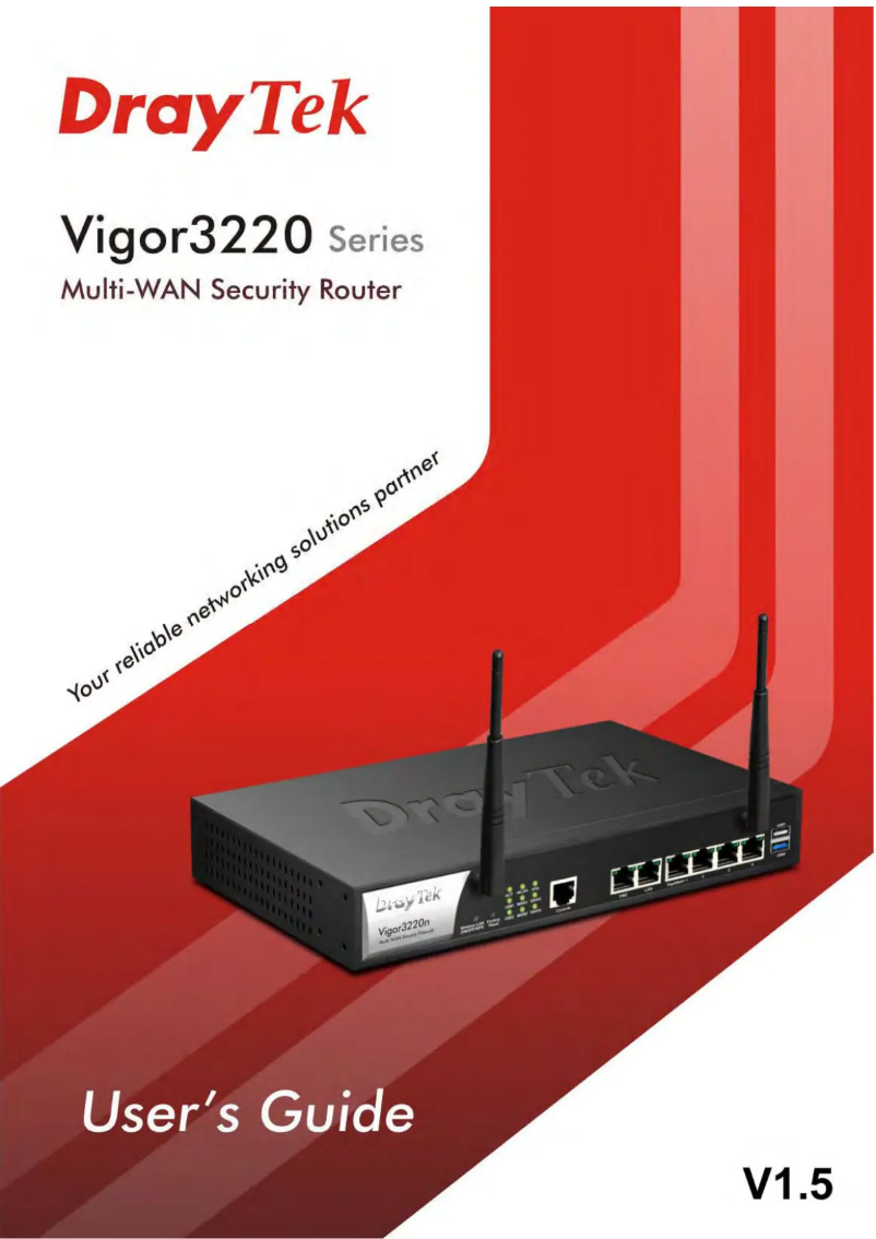 Page 1 de la notice Manuel utilisateur Draytek Vigor 3220