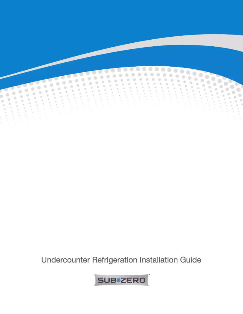 Page n°1 - Guide d'installation Sub-Zero UC-24C-LH