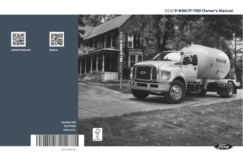 Page 1 de la notice Manuel utilisateur Ford F-750 (2022)