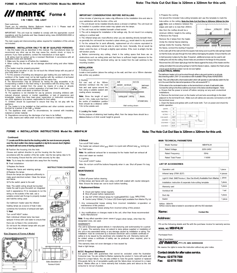 Image de la première page du manuel de l'appareil Forme 4 MBHF4LW