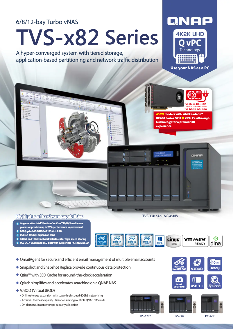 Page 1 de la notice Fiche technique QNAP TVS-1282
