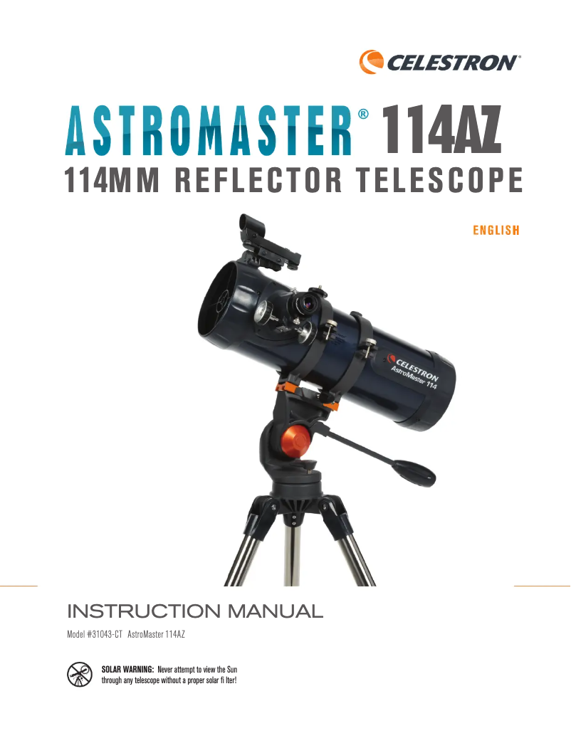 Page 1 de la notice Manuel utilisateur Celestron AstroMaster 114 EQ