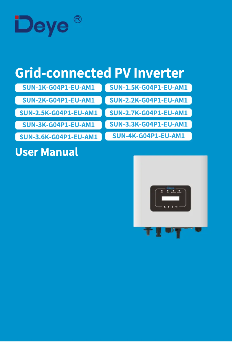 Page 1 de la notice Manuel utilisateur Deye SUN-2.7K-G04P1-EU-AM1