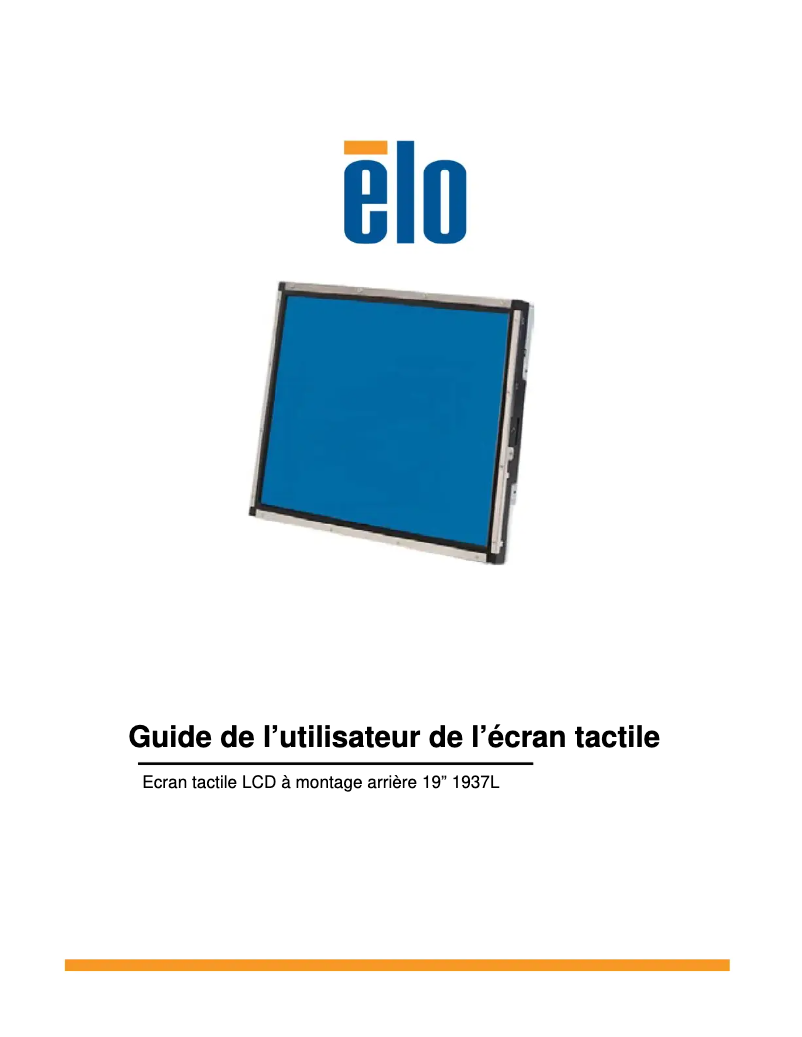 Page 1 de la notice Manuel utilisateur Elo 1937L