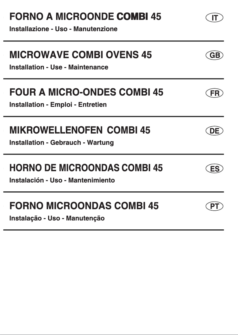 Page n°1 - Manuel utilisateur Ilve Combi 45 ILCM45X