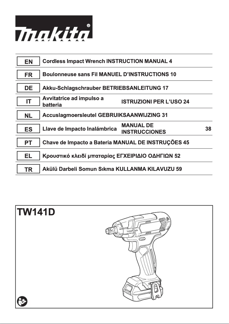 Página 1 del manual Manual de usuario Makita TW141D