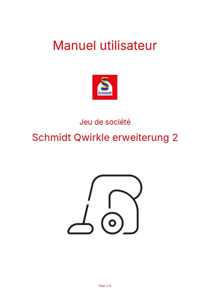 Page n°1 - Manuel utilisateur Schmidt Qwirkle erweiterung 2