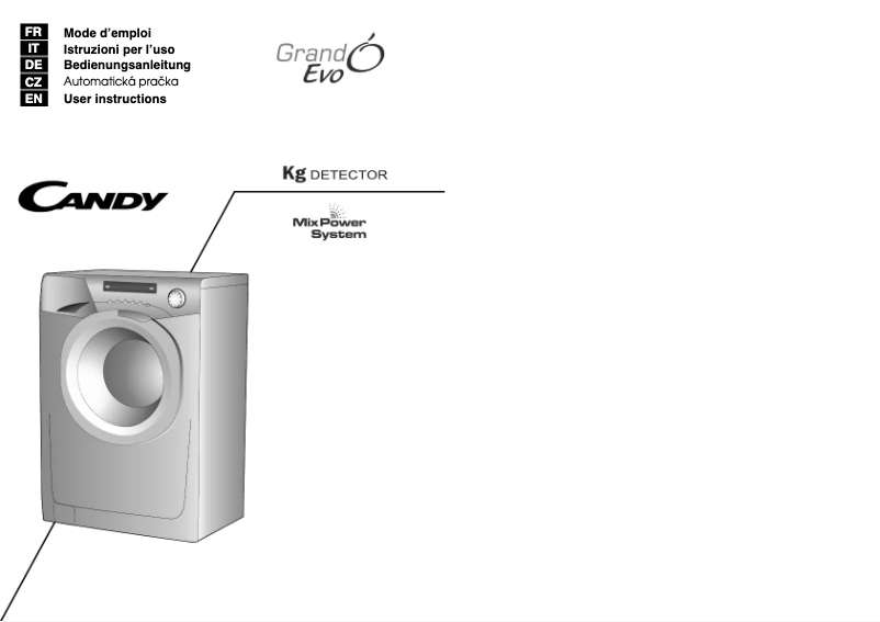 Page 1 de la notice Manuel utilisateur Candy EVO 1473 DW-S