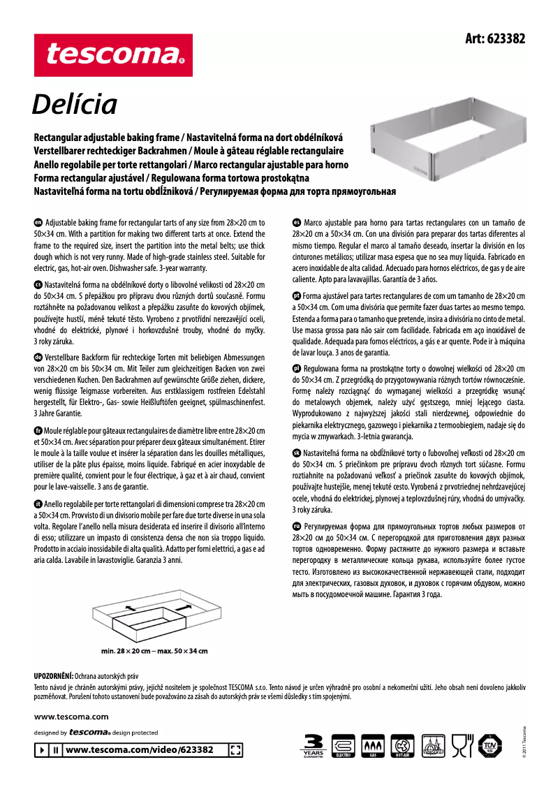 Page 1 de la notice Manuel utilisateur Tescoma 623382