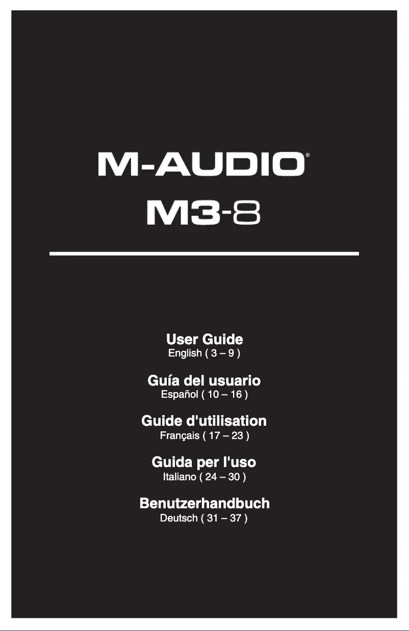 Page n°1 - Manuel utilisateur M-Audio M3-8