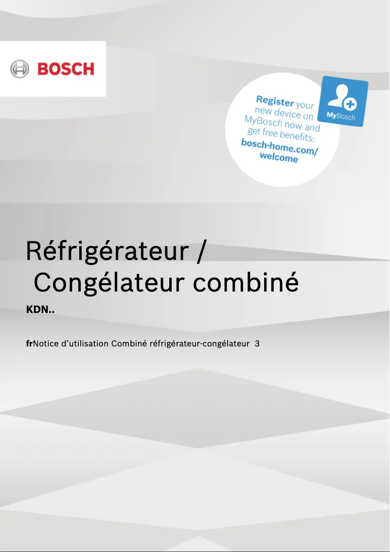 Page 1 of the manual User Manual Bosch KDN55NL2M8