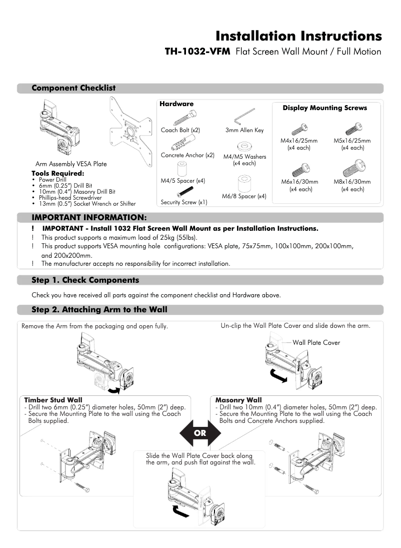 Page n°1 - Manuel utilisateur Atdec TH-1032-VFM
