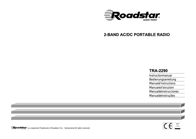 Página 1 del manual Manual de usuario Roadstar TRA-2290