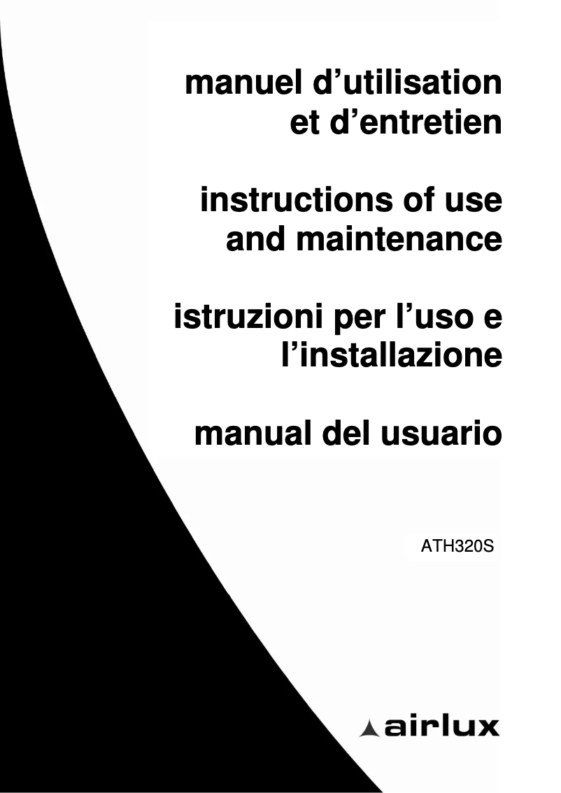 Page n°1 - Manuel utilisateur Airlux ATH320S