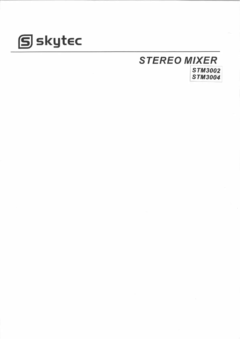 Page n°1 - Manuel utilisateur Skytec STM-3004