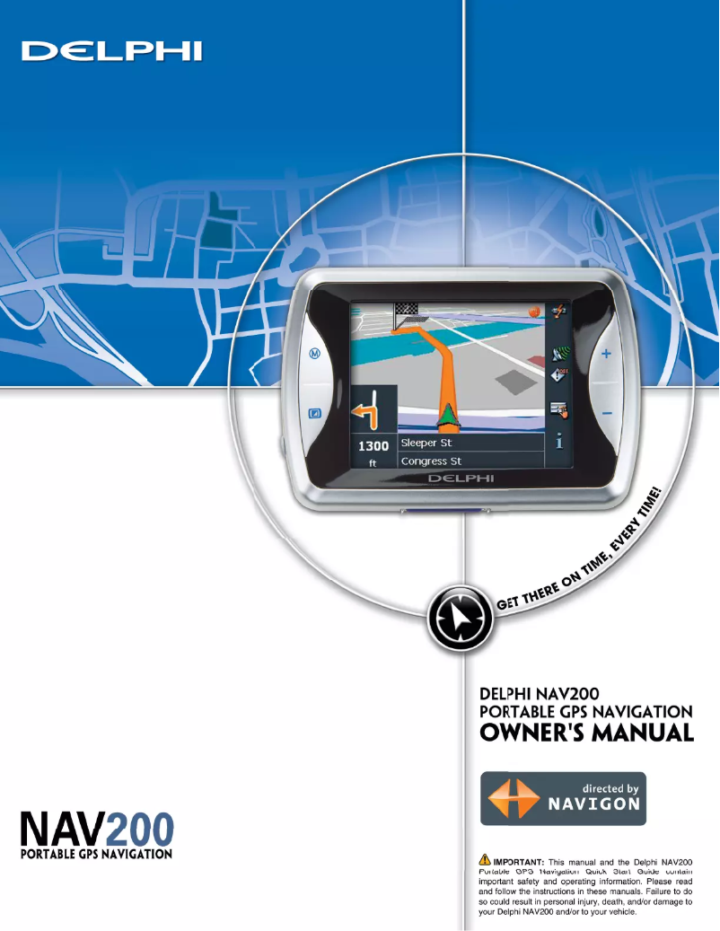 Page 1 de la notice Manuel utilisateur Delphi NAV200