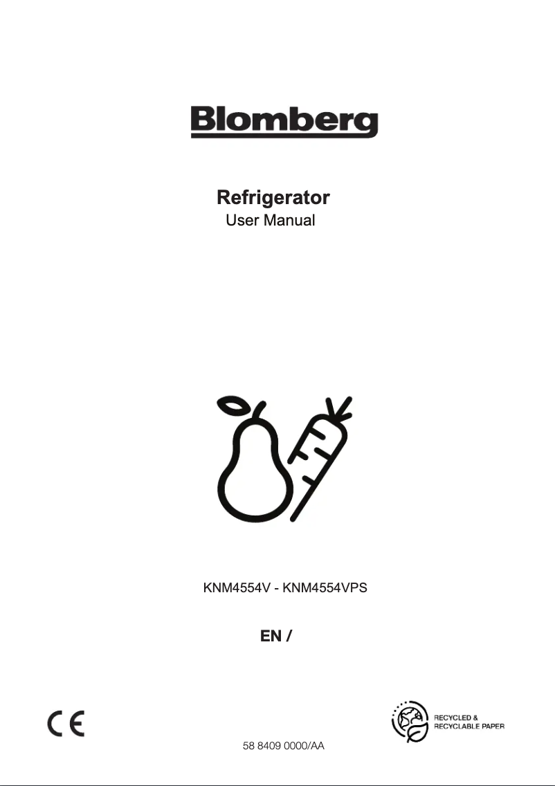 Page n°1 - Manuel utilisateur Blomberg KNM4554VPS
