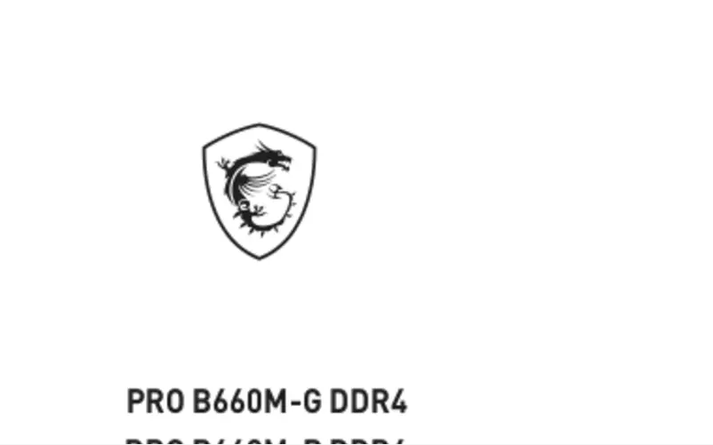 Image de la première page du manuel de l'appareil PRO B660M-G DDR4