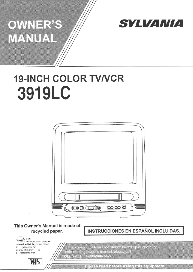 Page 1 de la notice Manuel utilisateur Sylvania 3919LC