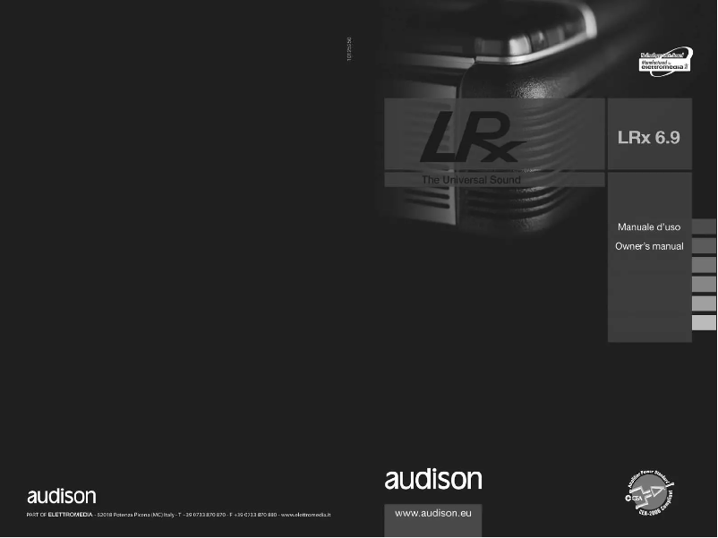 Page 1 de la notice Manuel utilisateur Audison LRx 6.9