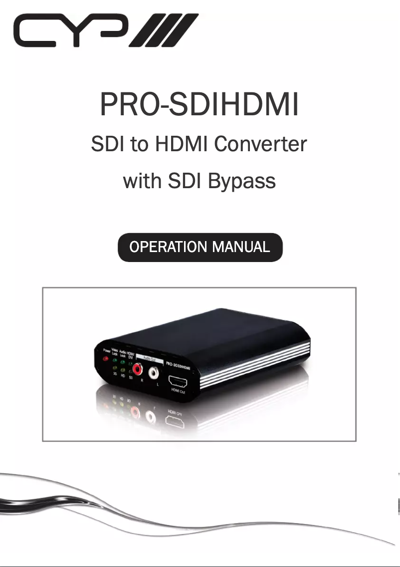 Image de la première page du manuel de l'appareil PRO-SDIHDMI